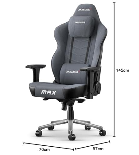 AKRACING Master Max Aerotex : Chaise de Jeu Gris en Similicuir