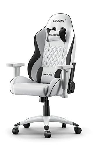 AKRacing California : Siège de Jeu PC Capitonné Noir et Blanc