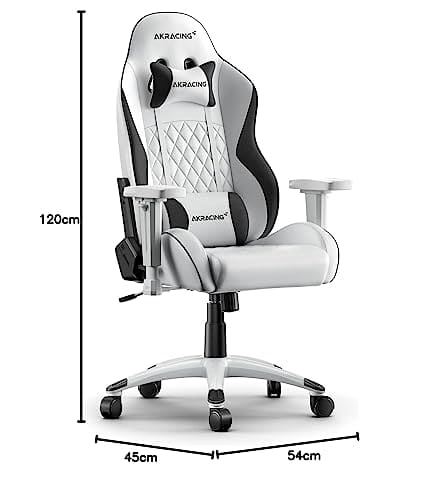 AKRacing California : Siège de Jeu PC Capitonné Noir et Blanc
