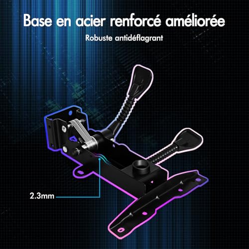 ALFORDSON Chaise Gaming Ergonomique avec LED et Repose-Pied, Rose & Blanc