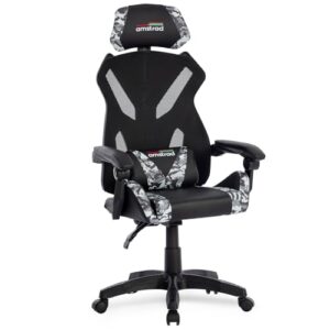 Amstrad AMS-Sniper : Fauteuil Gamer Noir et Camouflage Respirant