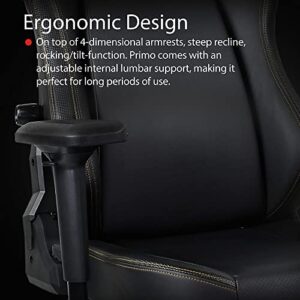 Arozzi Primo Noir PU avec Logo Doré – Chaise de jeu ergonomique