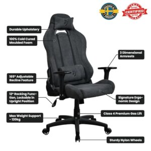 Arozzi Torretta Premium Chaise Ergonomique de Bureau et Gaming – Gris Foncé