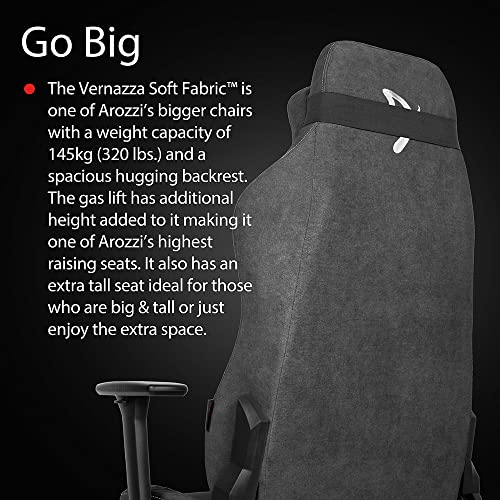 Arozzi Vernazza Soft Fabric™ Chaise de Bureau Gris Foncé