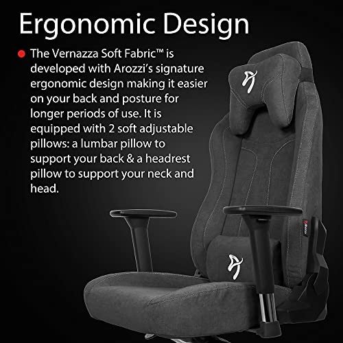 Arozzi Vernazza Soft Fabric™ Chaise de Bureau Gris Foncé