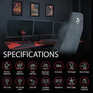 Arozzi Vernazza Soft Fabric™ Chaise de Bureau Gris Foncé