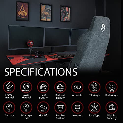 Arozzi Vernazza Soft Fabric™ Chaise de Bureau Gris Foncé