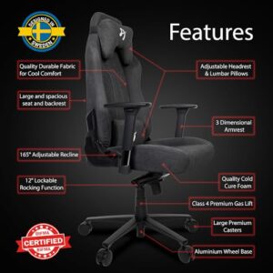 Arozzi Vernazza Soft Fabric™ Chaise de Bureau Gris Foncé