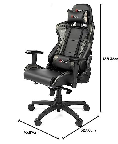 Arozzi Verona V2 Pro Fauteuil en Faux Cuir Carbone Noir 47×52,5×135 cm