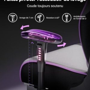 AutoFull C301 : Chaise Gaming Ergonomique avec Repose-Pieds et Réglages Blanc