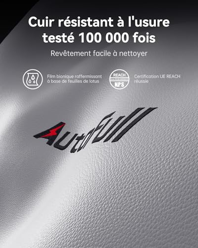 AutoFull C301 : Chaise Gaming Ergonomique avec Repose-Pieds et Réglages Blanc