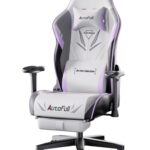 AutoFull C301 : Chaise Gaming Ergonomique avec Repose-Pieds et Réglages Blanc