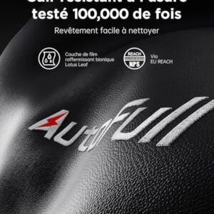 AutoFull Chaise Gaming Ergonomique Noir avec Repose-Pieds et Appui-tête