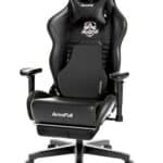 AutoFull Chaise Gaming Ergonomique Noir avec Repose-Pieds et Appui-tête