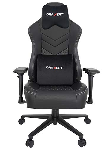 Siège Gamer ORAXEAT MX850 avec Coussin Lombaire et Tête – Noir/Blanc