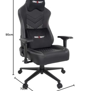 Siège Gamer ORAXEAT MX850 avec Coussin Lombaire et Tête – Noir/Blanc