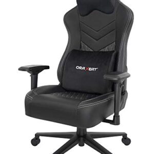 Siège Gamer ORAXEAT MX850 avec Coussin Lombaire et Tête – Noir/Blanc