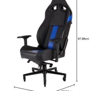 Fauteuil Gaming T2 Road Warrior Ergonomique Noir/Bleu – Montage Facile, Accoudoirs 4D