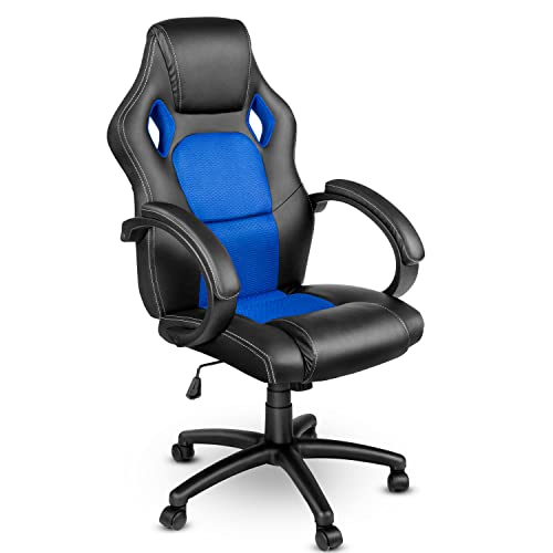 Chaise de Bureau Racing Ergonomique TRESKO – Inclinable Noir/Bleu avec Accoudoirs