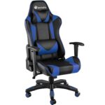 Chaise Gaming TecTake® Ergonomique Noir/Bleu avec Coussin Lombaire et Accoudoirs