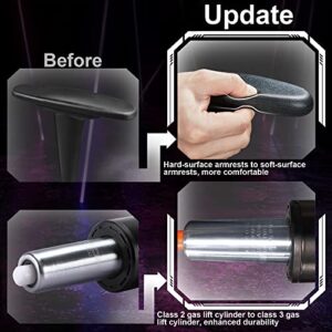 Yaheetech Chaise de Gaming Ergonomique Réglable Noir/Bleu avec Dossier Inclinable 180°