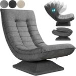 Casaria® Fauteuil Tout Confort Pivotant 360° Gris - Siège de Gaming 150kg