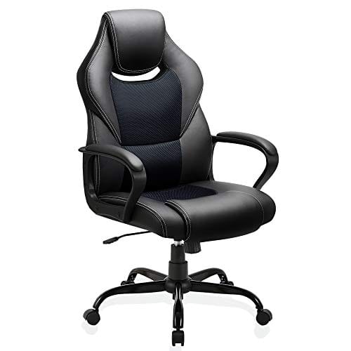 Chaise Bureau Ergonomique BASTETBL avec Dossier Inclinable et Support Lombaire Noir