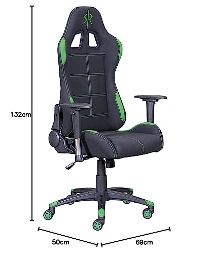 Chaise Ergonomique Inter Link Gaming Noir et Vert pour Bureau