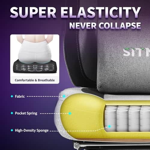 Chaise Ergonomique SITMOD avec Repose-Pieds pour Gaming et Bureau