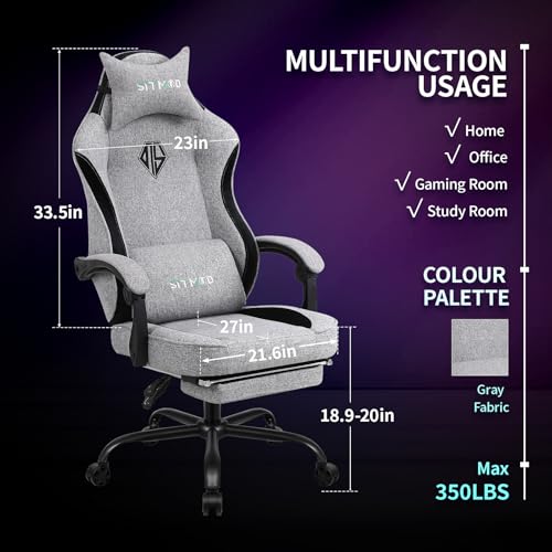 Chaise Ergonomique SITMOD avec Repose-Pieds pour Gaming et Bureau
