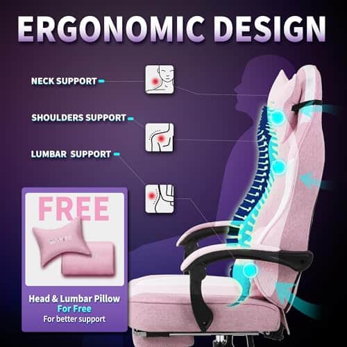 Chaise Ergonomique SITMOD pour Adultes avec Repose-Pieds et Dossier Réglable