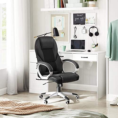 Chaise Ergonomique SONGMICS OBG22B pour Bureau et Gaming, Noir 73x70x122 cm