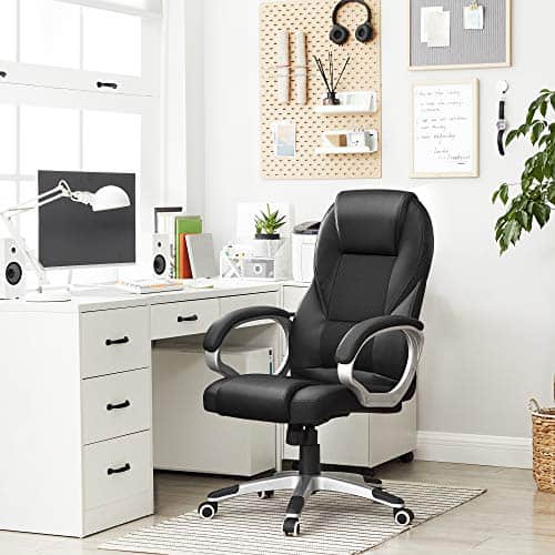 Chaise Ergonomique SONGMICS OBG22B pour Bureau et Gaming, Noir 73x70x122 cm