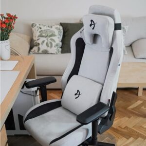 Chaise Gamer Arozzi Vernazza Supersoft Grise Claire en Tissu