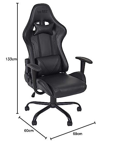 Chaise Gamer HOME DECO FACTORY HD7100 en Métal Noir – 60×125-133×69