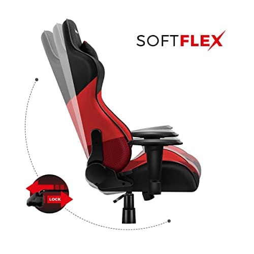Chaise Gamer Huzaro Force 6.2 – Ergonomique, Réglable, Tissu HD, Rouge