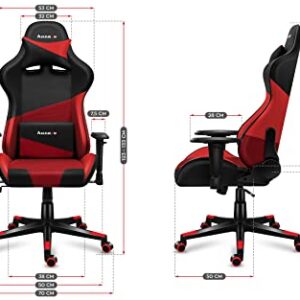 Chaise Gamer Huzaro Force 6.2 – Ergonomique, Réglable, Tissu HD, Rouge