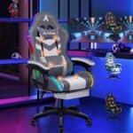 Chaise Gaming Alfordson LED Ergonomique avec Massage et Éclairage RVB