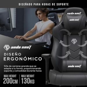 Chaise Gaming Anda Seat Dark Demon Dragon en Cuir Noir avec Accoudoirs 4D