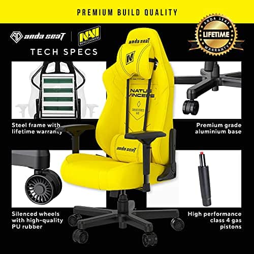 Chaise Gaming Anda Seat Navi Esports – Fauteuil Ergonomique Noir avec Support Lombaire