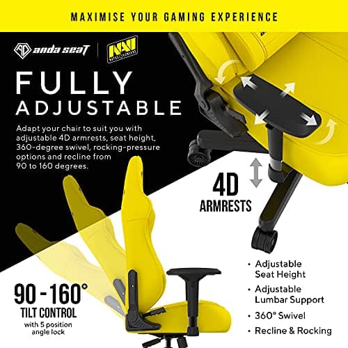 Chaise Gaming Anda Seat Navi Esports – Fauteuil Ergonomique Noir avec Support Lombaire