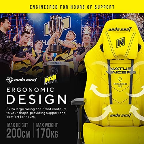 Chaise Gaming Anda Seat Navi Esports – Fauteuil Ergonomique Noir avec Support Lombaire