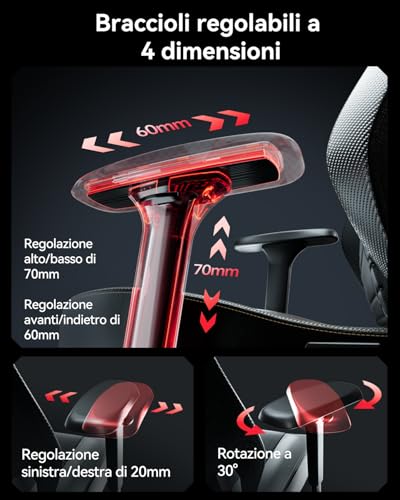 Chaise Gaming AutoFull M5 Ergonomique avec Support Lombaire et Repose-Pieds Noir