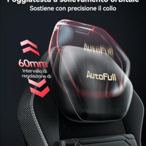 Chaise Gaming AutoFull M5 Ergonomique avec Support Lombaire et Repose-Pieds Noir