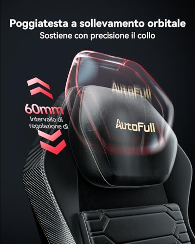 Chaise Gaming AutoFull M5 Ergonomique avec Support Lombaire et Repose-Pieds Noir