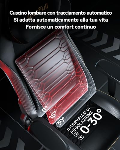 Chaise Gaming AutoFull M5 Ergonomique avec Support Lombaire et Repose-Pieds Noir