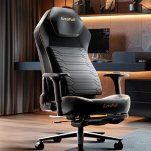 Chaise Gaming AutoFull M5 Ergonomique avec Support Lombaire et Repose-Pieds Noir