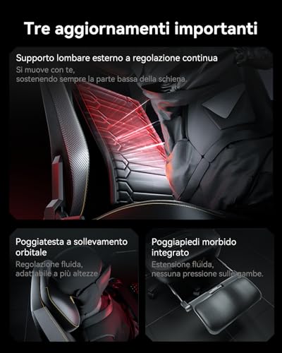 Chaise Gaming AutoFull M5 Ergonomique avec Support Lombaire et Repose-Pieds Noir