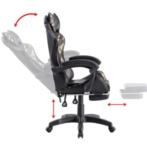 Chaise Gaming Brigros en Simili Cuir Camouflage – Confort Optimal