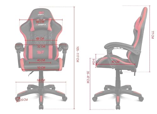 Chaise Gaming DRIFT DR35 – Similicuir, Inclinable, Rembourrée et Réglable Noir